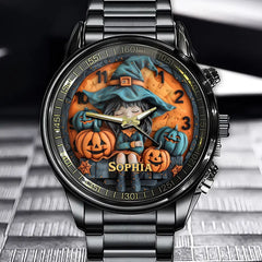 Personalized Enchanting Witch Girl Watch – Spooky & Cute Design