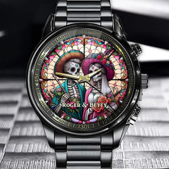 Romantic Gothic Couple Watch - Personalized Love Keepsake