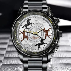 Personalized Galloping Horses Watch – Unique Gift for Horse Lovers
