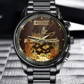 Personalized Angler’s Heritage Watch – Custom Name Fishing Scene