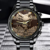 Personalized Saddle & Western Style Watch with Custom Name - A Unique Timepiece for Equestrian Enthusiasts