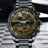 Personalized Military Watch - Custom Face with Guns & Gear, Standout Tactical Design