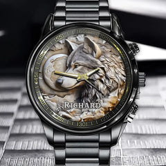 Personalized Wolf And Fox Watches - Full Of Natural Elements, Perfect For Wildlife Lovers