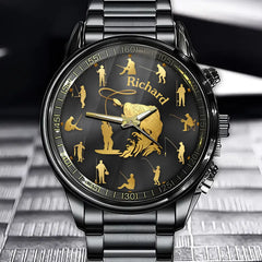 Fishing Silhouette - Personalized Fishing Hand Watch