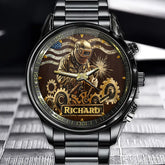 Personalized Hardcore Welder Watch – Gritty Worksite Design Featuring Custom Name