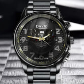 Personalized Biker-Themed Watch - Sleek Matte Black Design with Custom Name Option