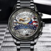 Personalized Veteran Theme Watch - DD-214 & Eagle Design with Custom Name Personalization