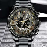 Personalized Construction Watch - Drill & Broken Rock Design And Custom Name