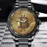 Personalized Crypto Collector’s Watch – Custom Bitcoin Design with Your Name
