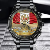 Personalized Peruvian Coat Of Arms Watch - Engravable National Pride
