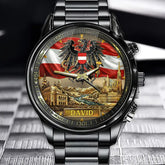 Personalized Austrian Coat of Arms Watch - Custom Engraving for National Pride