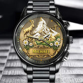 Personalized Alpine Mountain Glory Watch – Custom Name For Outdoor Enthusiasts