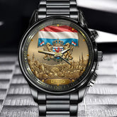 Personalized Luxembourg Heritage Watch – Custom Name With Flag and Crest