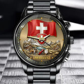 Personalized Switzerland Heritage Watch – Custom Name With Swiss Flag and Crest