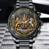 Personalized Royal Coat Of Arms Watch – Custom Engraved Name With British Heritage Desig