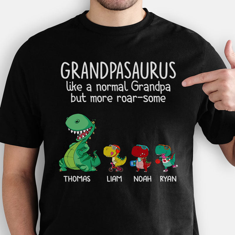 Grandpasaurus comme un grand-père normal mais plus rugissant, chemise personnalisée pour la fête des pères