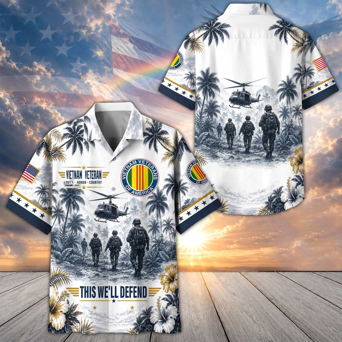 Premium US Veterans Hawaiian Shirt DPVC290701, Gifts For US Veterans, Gifts For Father's Day, Veterans Day.
