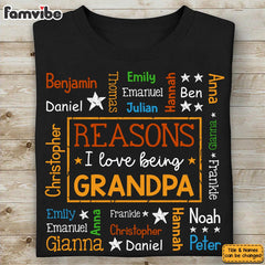 Personalized Gift For Grandpa Reasons I Love Being Word Art Shirt - Hoodie - Sweatshirt