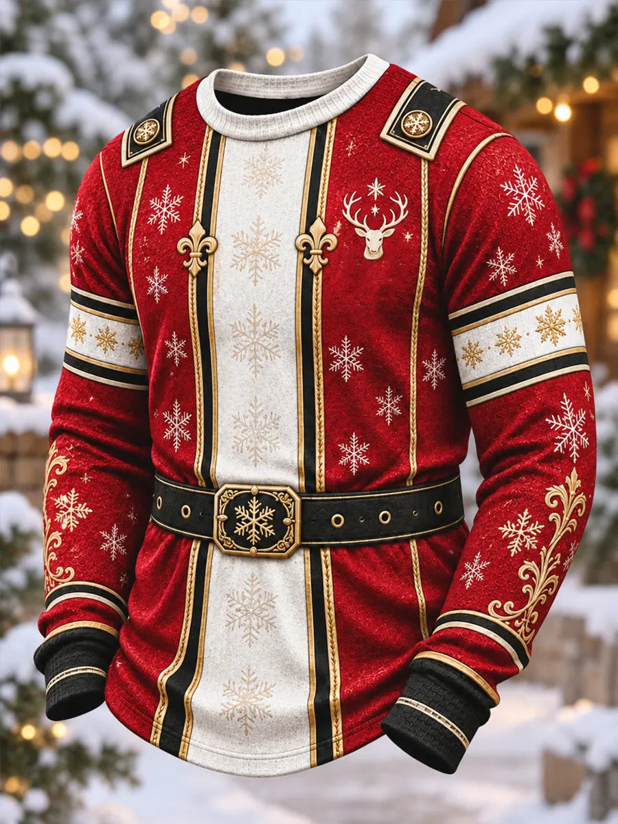 Men's Christmas Reindeer Royal Guard Graphic Casual Sweatshirt