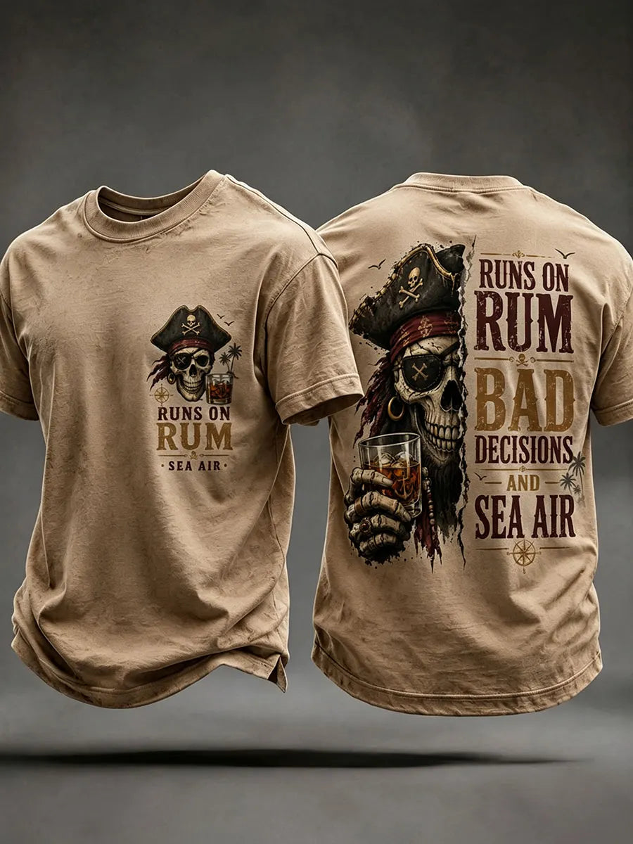 Men's 'Runs On Rum, Bad Decisions, And Sea Air' T-Shirts