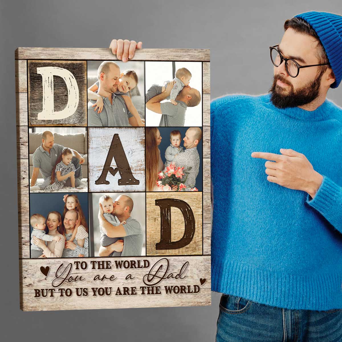 Affiche de collage de photos de papa, cadeaux personnalisés pour papa, meilleurs cadeaux de Noël 