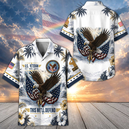 Premium US Veterans Hawaiian Shirt DPVC290701, Gifts For US Veterans, Gifts For Father's Day, Veterans Day.