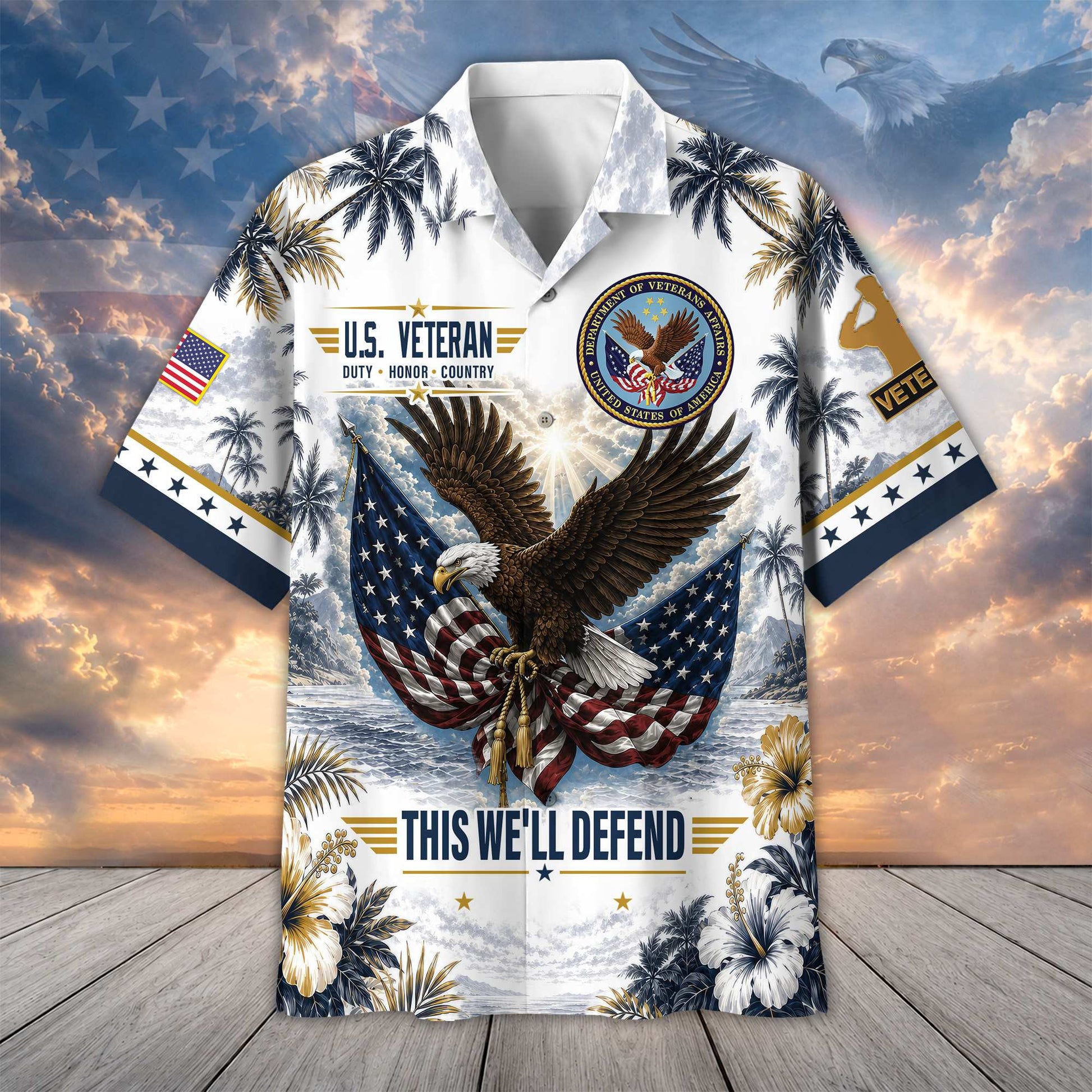 Premium US Veterans Hawaiian Shirt DPVC290701, Gifts For US Veterans, Gifts For Father's Day, Veterans Day.
