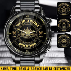 Personalized This We'll Defend The Australian Army Custom Rank & Name Number Watch