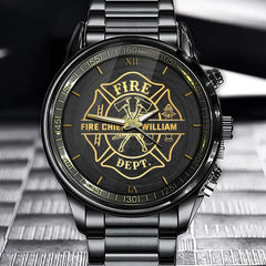 Personalized Fire Dept Firefighter Custom Name Watch