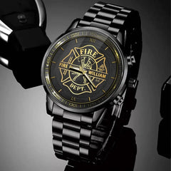 Personalized Fire Dept Firefighter Custom Name Watch