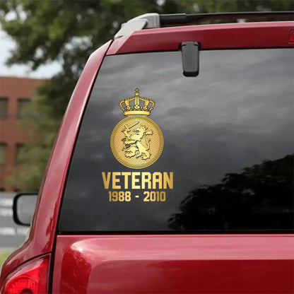 Personalisierter Aufkleber mit Aufdruck „Niederländischer Militärveteran im Ruhestand“