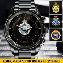 Personalized Australian Police Logo Custom Name & Time Watch