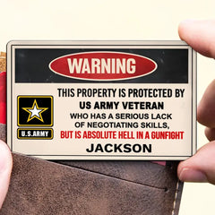 This Property is Protected by a Veteran/Police Officer/Firefighter - Custom Aluminum Wallet Card