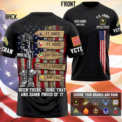 Custom Veteran World Tour Shirt - Personalized Branch, Rank, and Locations