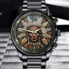 Personalized Native American Feather Watch - Custom Name Watch