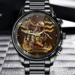 Personalized Firefighter Hero Watch – Custom Name & Gold Relief Artwork