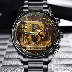 Personalized Fishing Watch - Custom Alphabet Initial Option, Timepiece For Fishing Lovers For Anyone