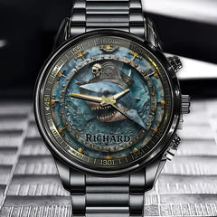 Personalized Neptune Mythological Watch - Custom Ornate Sea God Design Timepiece for Oceanic Style Lovers
