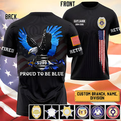 Personalized Retired US Police Badge Shirt Custom Name, Time & Badge Number
