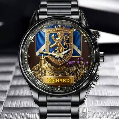 Personalized Proud Scotland Watch - Designed For Lovers Of Scottish Culture.