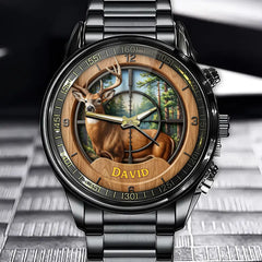 Personalized Deer Hunting Watch - A Gift For Hunting Enthusiasts With Customized Names