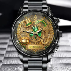 Personalized Irish Blessing Shamrock Watch – Custom Name for St. Patrick’s Day