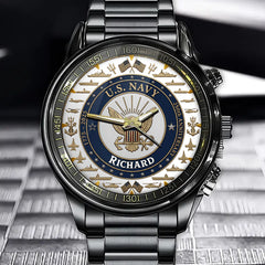 Personalized U.S.Military Anniversary Watch - Service Themed Design With Custom Name