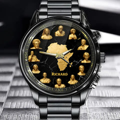 Personalized African Legacy Themed Watch - Heritage Motif Style with Custom Personalized Touch