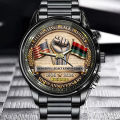 Personalized Black History 100th Watch - Custom Engraving For Pride