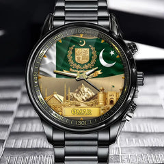 Personalized Pakistan Coat Of Arms Watch - Custom Engraving For National Pride