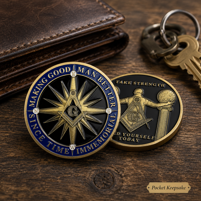Masonic Making Good Man Better Challenge Coin – Double-Sided Freemason Collectible Gift