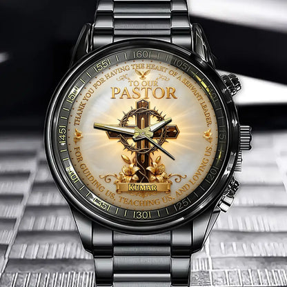 Custom Religious Watch - Personalized To Our Pastor Appreciation Gift