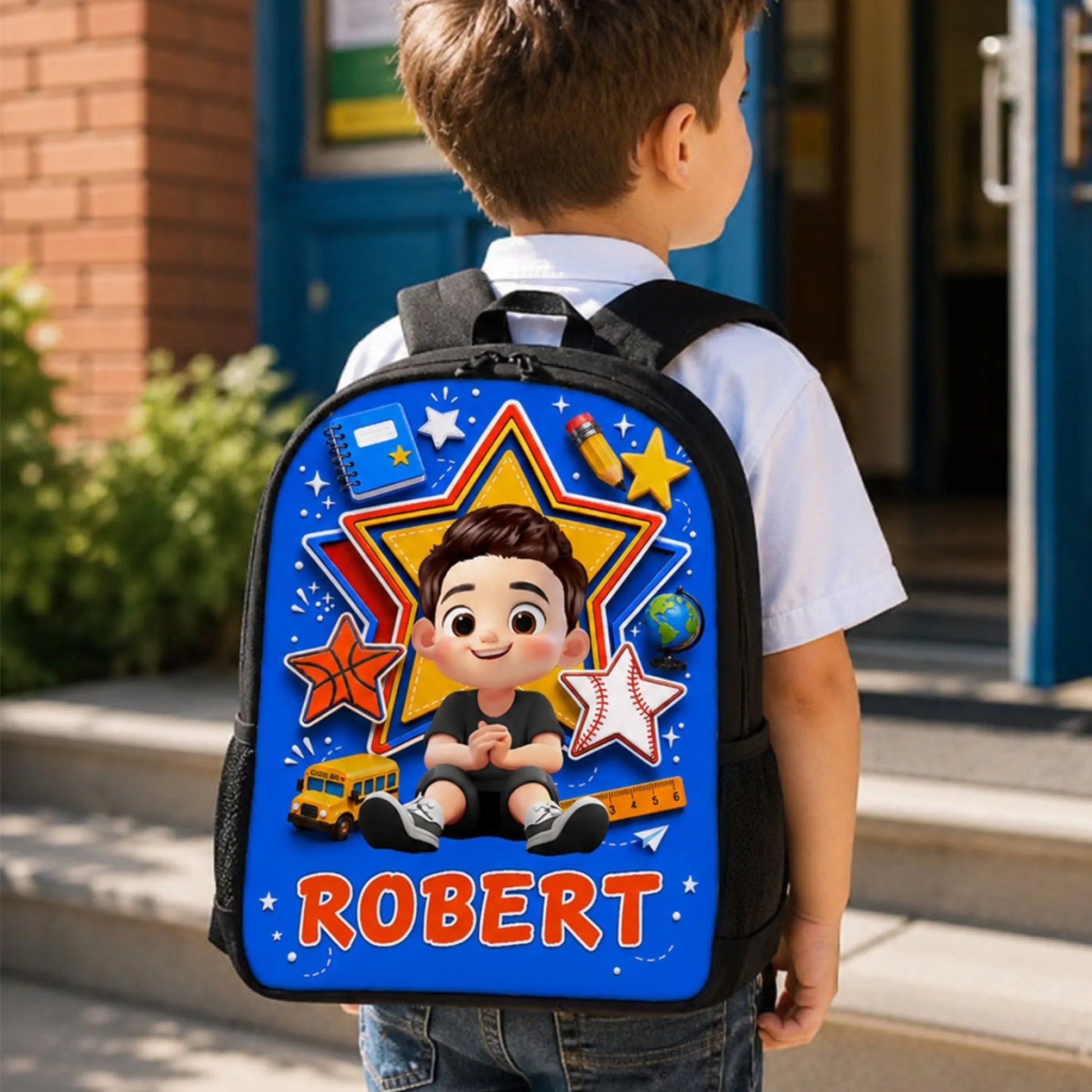 Cute Little Boy Custom Grade - Personalized Backpac (6)