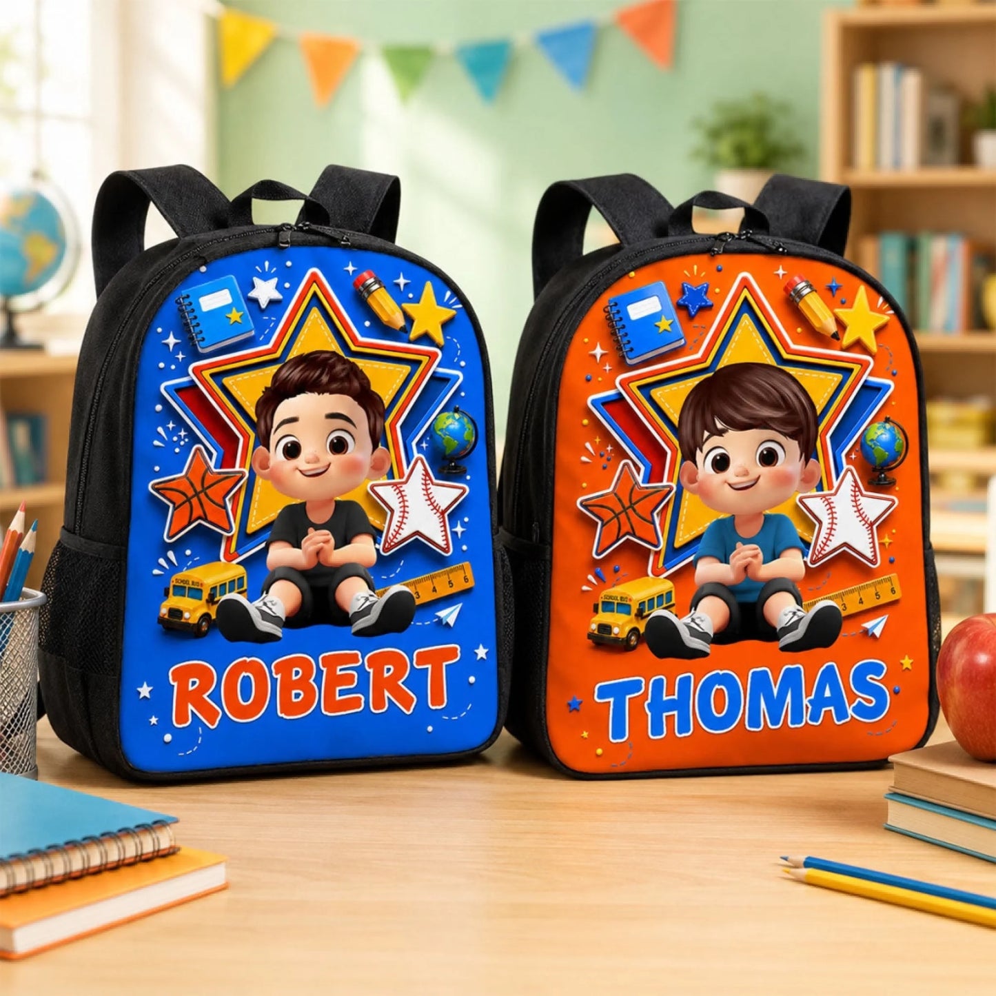 Cute Little Boy Custom Grade - Personalized Backpac (10)